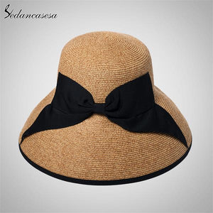 2019 New Summer Wide Brim Beach Women Sun Straw Hat Elegant Cap